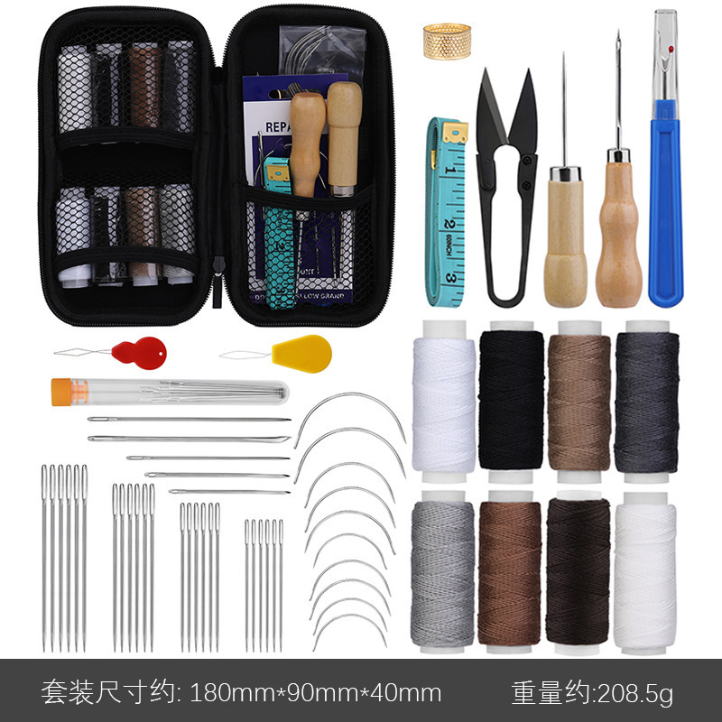 越境で人気の革細工用具、手縫いセット、DIY縫製針とワックス糸の組み合わせセット|undefined