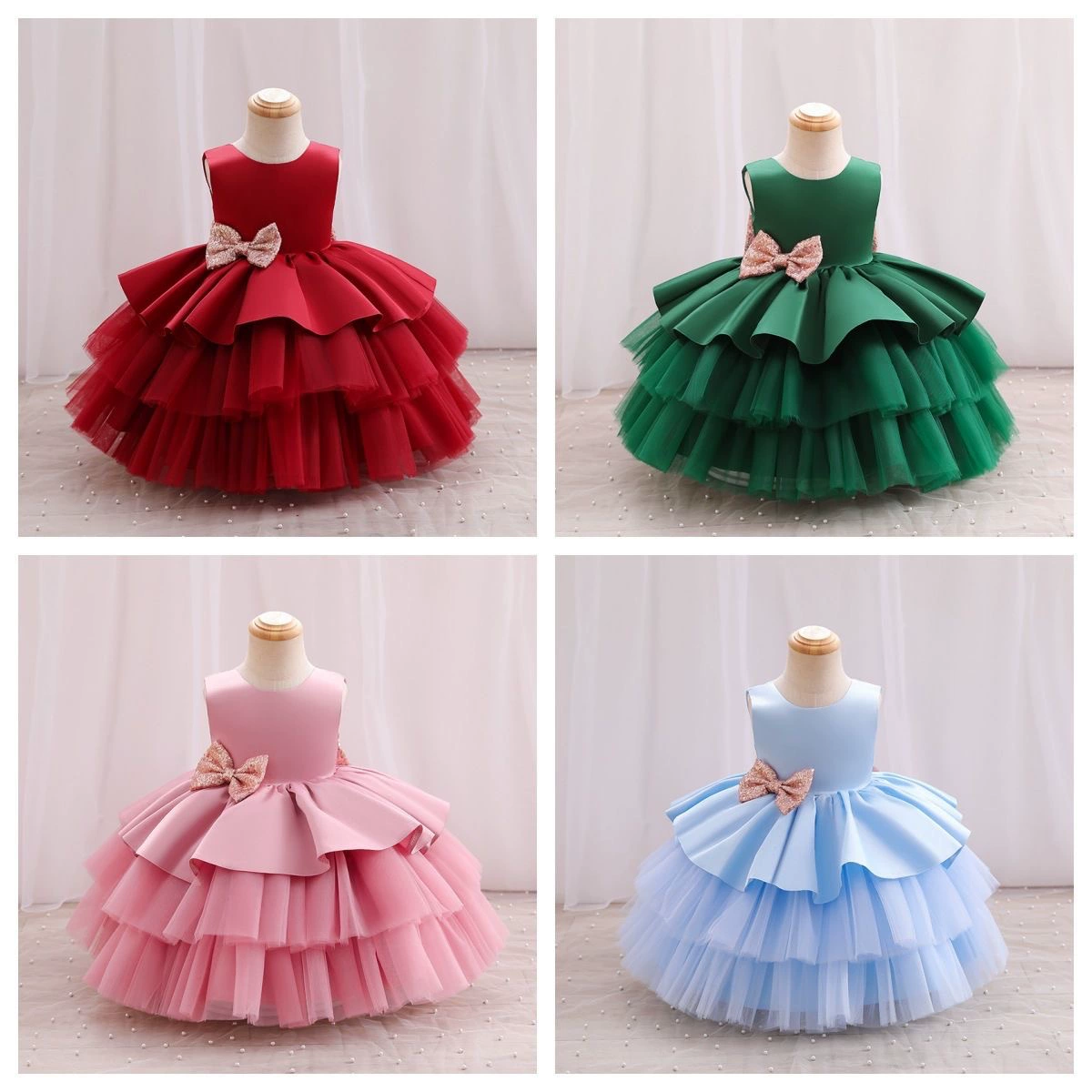 Детское платье года детская принцесса юбка девушка цветочная детская одежда сетка песочное платье летом