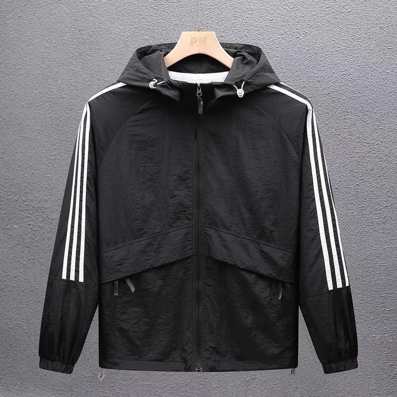Wiletou 2025 Summer New Nylon Spring and Autum New Couple Outdoor Hooded Men's Jacket Three Stripes
