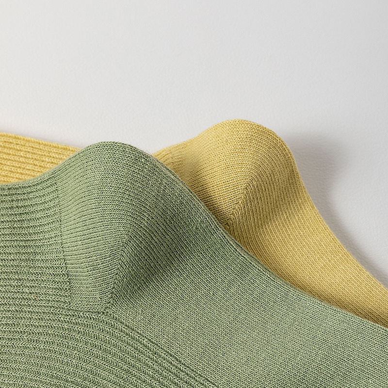 Damen Crew Socken Mit Wellensaum Für Herbst Und Winter Einfarbig_voghion.com