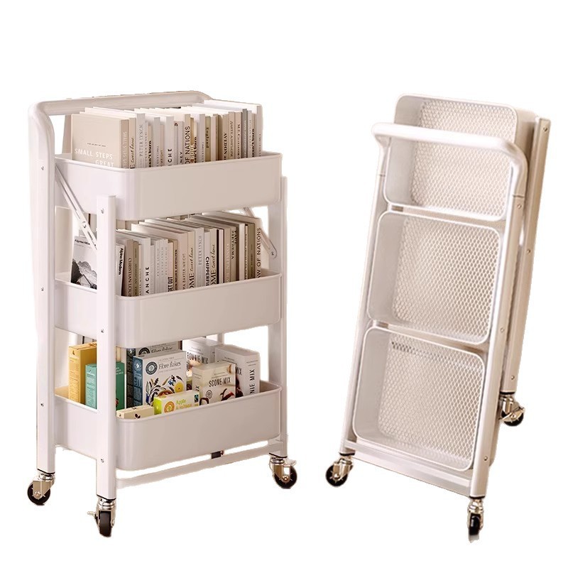 Estante de carro de la sala de deportes electrónicos, estante de almacenamiento de bocadillos extraíble multicapa de piso, plegable de metal integrado sin instalación