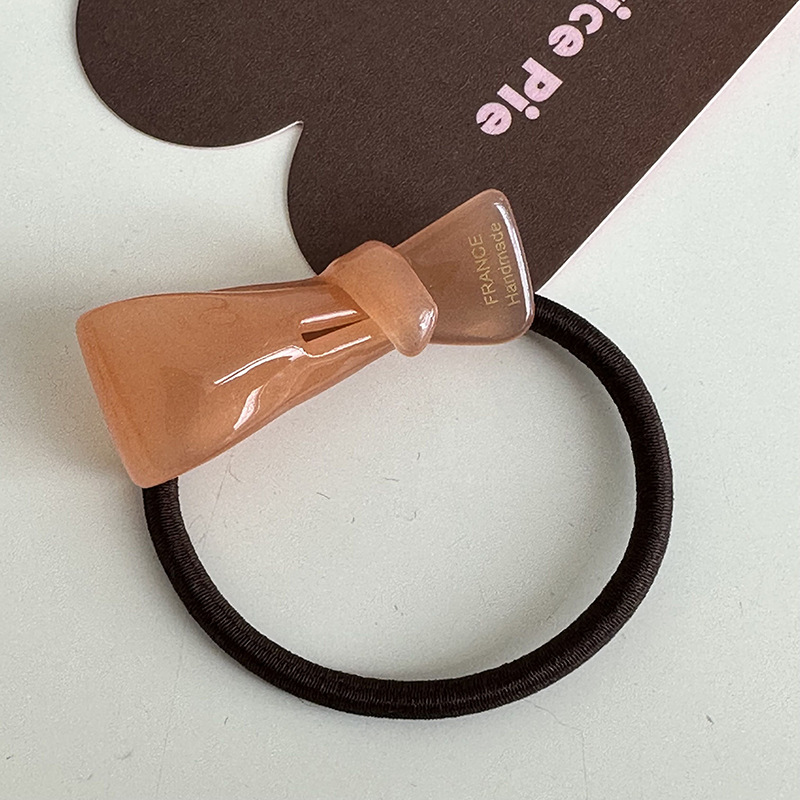 Corda per capelli con fiocco in acetato con texture gelatinosa semi-trasparente, elastico, colore fresco, elastico per capelli di base, accessori per capelli Nuovo_voghion.com
