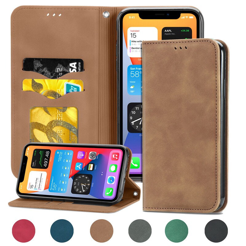 Wholesale Suitable for Apple 17 Phone Case with Skin-Like Texture, Business High-Quality Magnetic iPhone Samsung S25 Ultra Leather Case