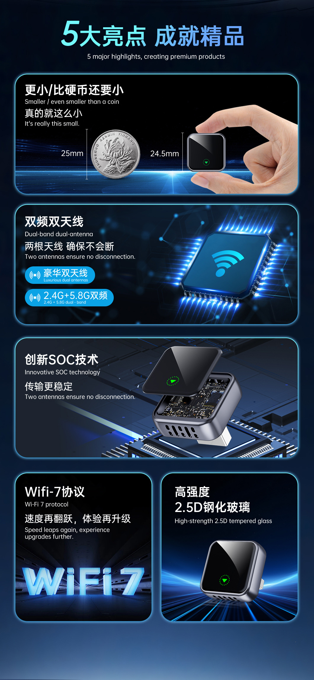 Tiktok Hot-Selling T-Shaped Carplay Car Connectivity Box, Compact and Convenient, Dual Wifi Wireless Carplay