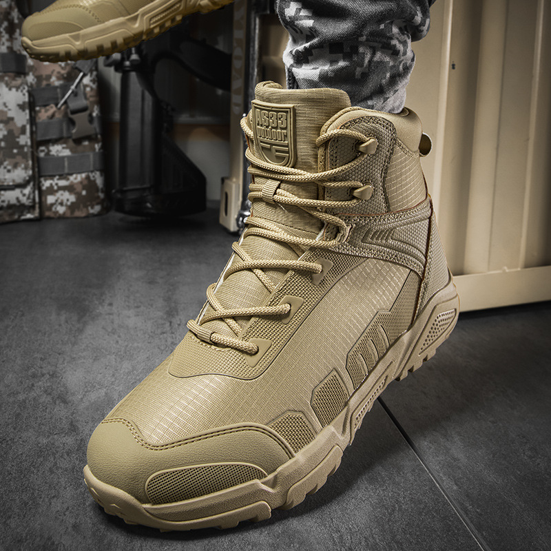 Härenschuhe Feldtraining Feld Militärstiwwelen neie Stil mëttel héich waasserdicht Abenteuer Rettungsaarbechtskleedung Wüst taktesch Stiwwelen Grousshandel_voghion.com