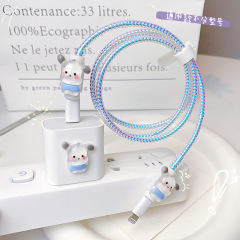 携帯電話の通用のデータ線の保護カバーの充電線の折れ防止の巻線の漫画のパーチャの犬の保護の縄の巻線器