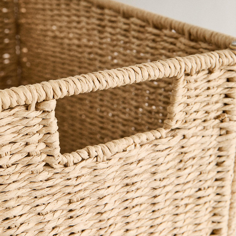 Amazon con cubierta cesto de lavandería plegable cuerdas de papel trenzando cesto de ropa sucia gran capacidad de ropa trenzada a mano cesto de almacenamiento
