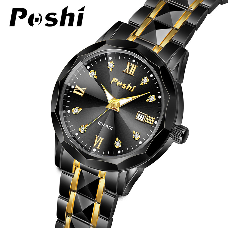 Reloj de cuarzo POSHI para mujer Función luminosa con calendario Diseño de diamante Fabricante de comercio exterior transfronterizo