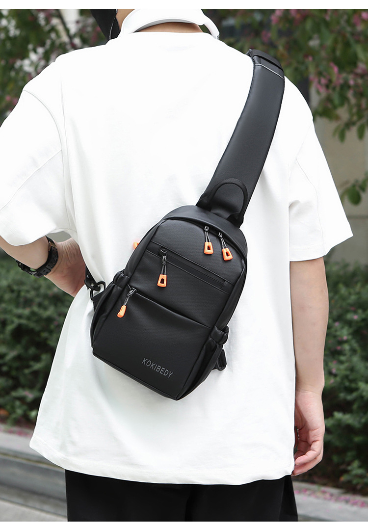 Trendy men's chest bag, water-resistant crossbody bag, casual single-shoulder backpack, fashionable business bag, multi-functional men's bag, cross-border undefined