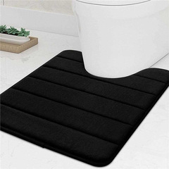 クロスボーダーキルティングコーラルベルベット無地トイレU字型滑り止めマット浴室浴室吸収性マットお手入れ簡単メーカー直販
