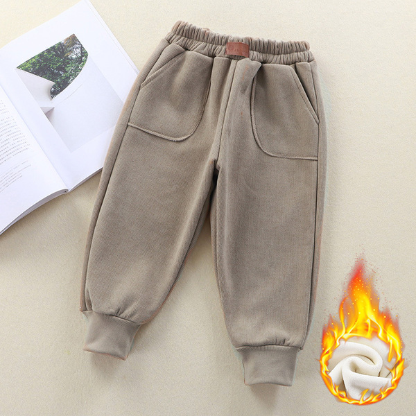 Children's corduroy velvet double-sided keep warm winter trousers…