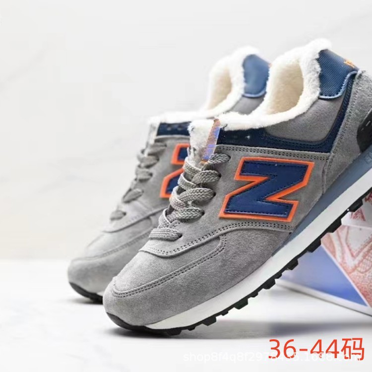 Zapatos Pitian al por mayor caliente NB574 otoño y invierno cerdo con capa de cabeza de lana más zapatos de correr casuales para hombres y mujeres