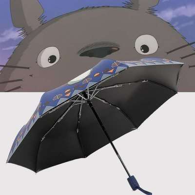 Totoro Hayao Miyazaki comic Students umbrella fully automatic fold Sunshade Vinyl Sunscreen ultraviolet-proof Umbrella