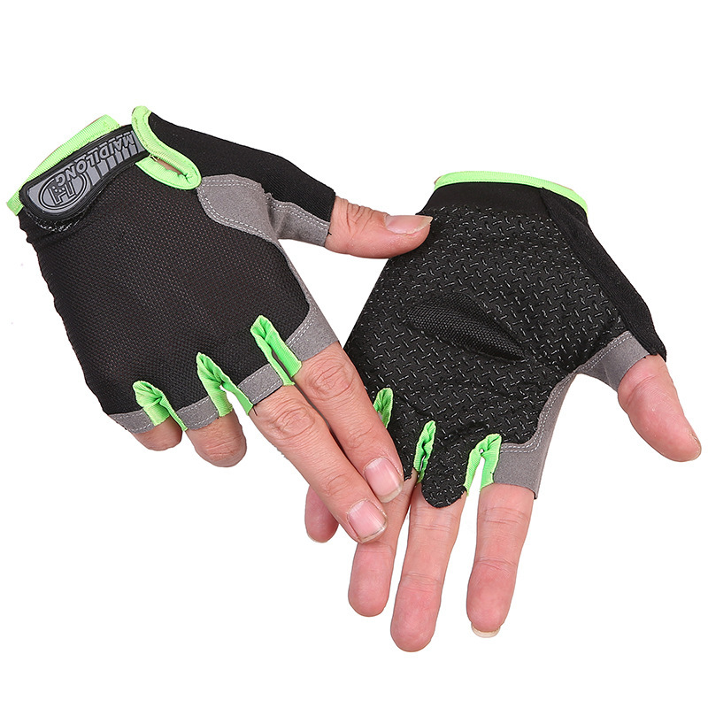 Plegable neto equitación fitness halterofilia medio dedo guantes tácticos fitness deportes al aire libre hombres y mujeres guantes de protección solar