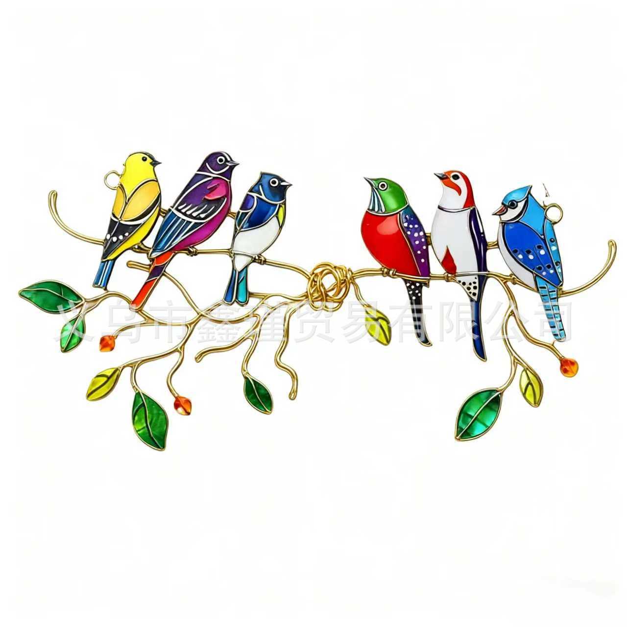 Transfronterizos nuevos pájaros de Navidad atrapador de luz acrílico hogar jardín al aire libre patio decoración colgante colgante image 3