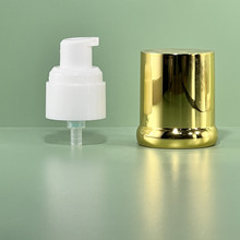 20牙粉泵 双层外置喷雾喷头 电镀金色圆罩 粉底液/乳液按压泵头