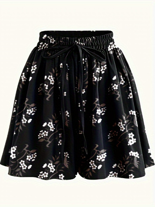 2025 Amazon Independent Station Cross-Border Foreign Trade Summer New Style Comfortable Loose Casual Flower Printed Shorts and Culottes