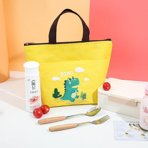 New Thickened Waterproof Tote Lunch Bag Aluminum Foil Insulated Bag Oxford Cloth Handbag Lunch Bag Cartoon Rice Box Bag