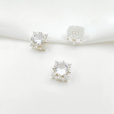 Copper Gold-Plated Micro-Paved Zircon Round | Zərgərlik ara hissələri - style-4-white-zirconium-110mm-pure-silver