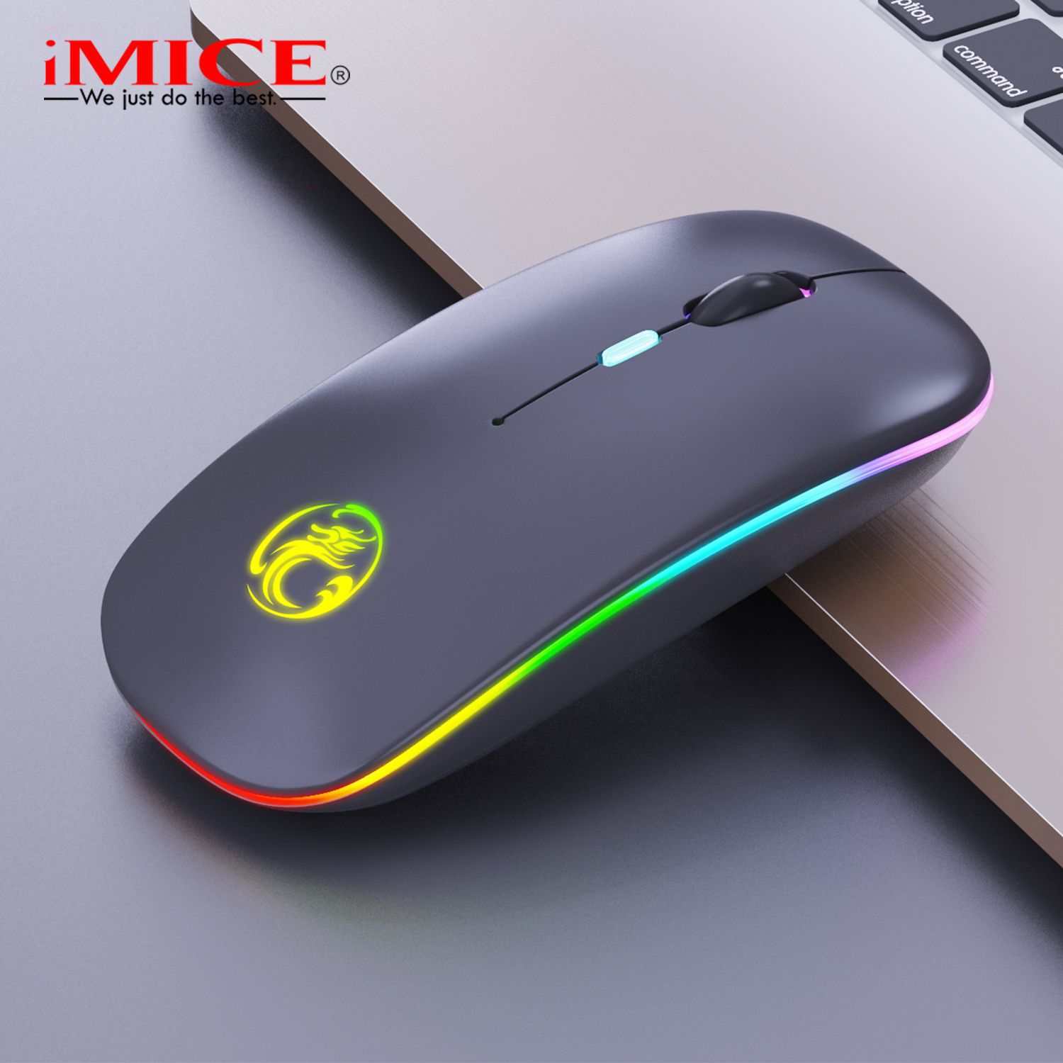 El fabricante iMICE suministra directamente un ratón inalámbrico silencioso con Bluetooth y carga luminosa para computadoras de escritorio y portátiles como regalo. image 10