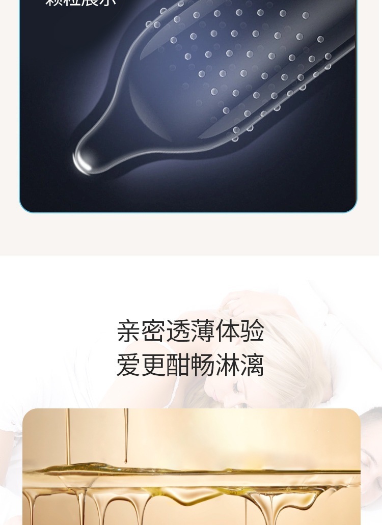 Platinum Dous Ultra-Thin Latex Condoms with Textured Threads and Hyaluronic Acid, Medium, 3 or 10 Pack — detail image 7