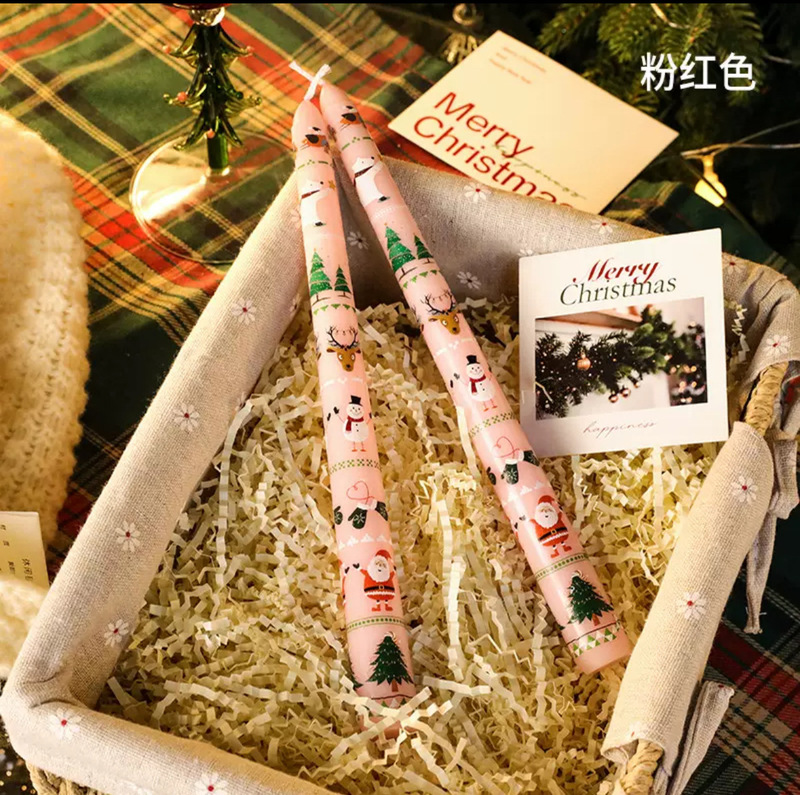浪漫圣诞蜡烛摆件圣诞晚会烛光晚餐装饰杆蜡万圣节圣诞节长杆蜡烛|undefined