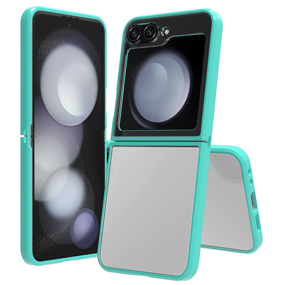 MOQ50 para Samsung Z Flip 6 plegable transparente cubierta de cerveza acrílica protectora anti-caída arriba y abajo