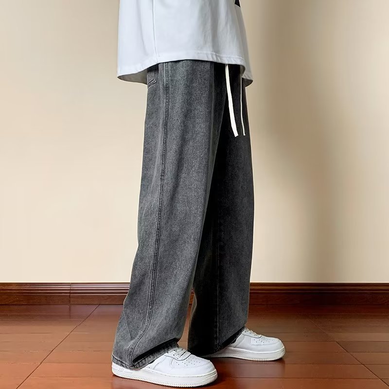 2024 nuevos jeans de moda pantalones casuales de otoño para hombres, pantalones harem sueltos de marca de moda americana, pantalones para hombres