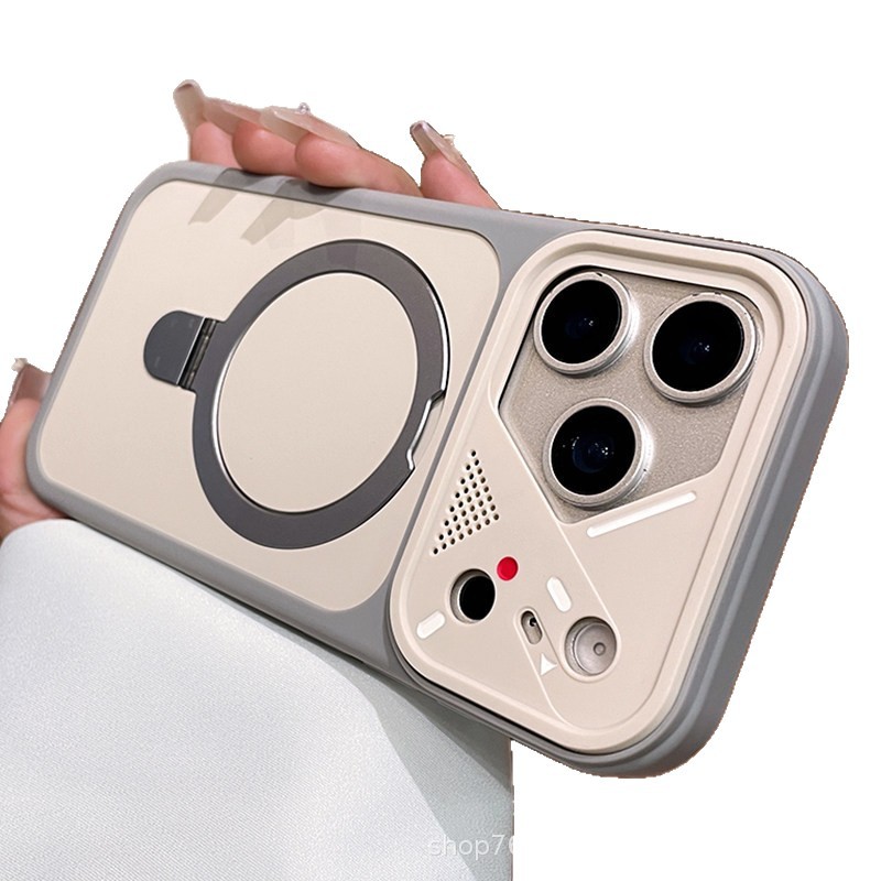 Lentes irregulares gran ventana de segundo cambio para iPhone17PRO teléfono móvil Apple 11 imitación de soporte de succión magnética original