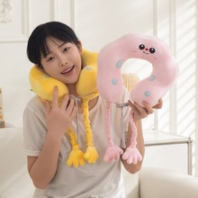 新款可爱卡通u型枕彩色云朵护颈枕办公室护颈午睡枕便携旅行枕