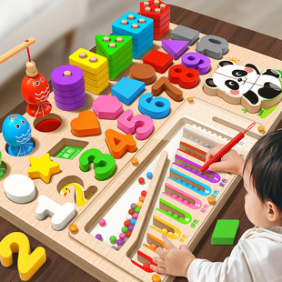 Montessori Smart Board Early Education Educational Toys Children 0-3 Years Old Teaching Aids Wooden 1 Year Old Baby Children Wooden Puzzle