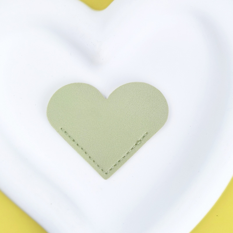 Marcador de Libros de Esquina en Forma de Corazón de Cuero PU para Lectura