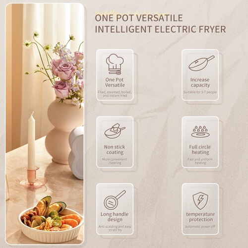 Weibili 110V220V multifunctional electric wok integrated non-stick dormitory plug-in high-power stir-frying electric wok