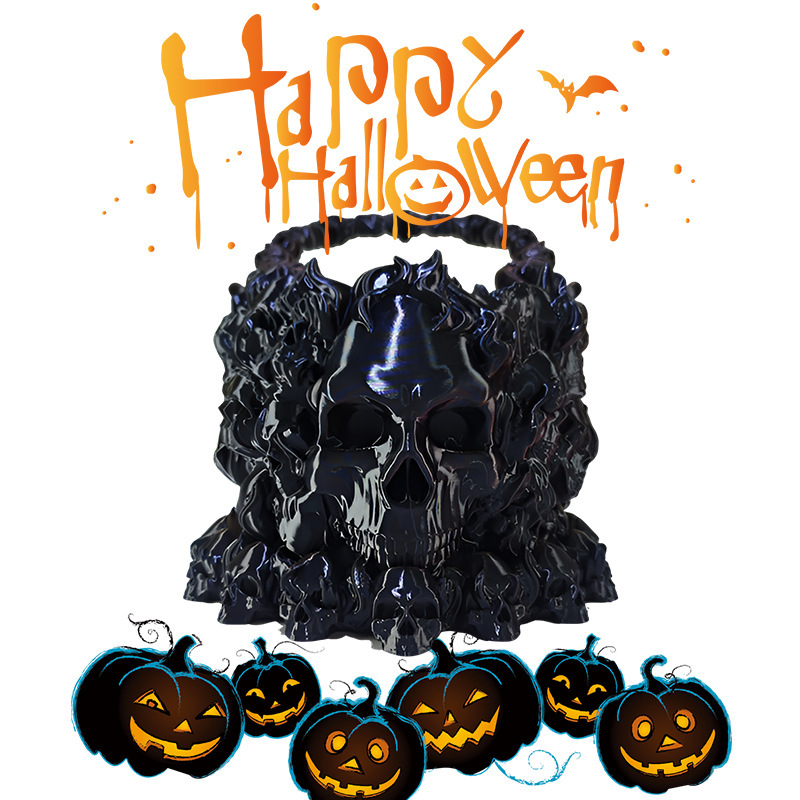 越境アマゾン独立サイト ハロウィン スカル キャンディーバスケット ホラー装飾品 収納 多目的ツール カラフル|undefined
