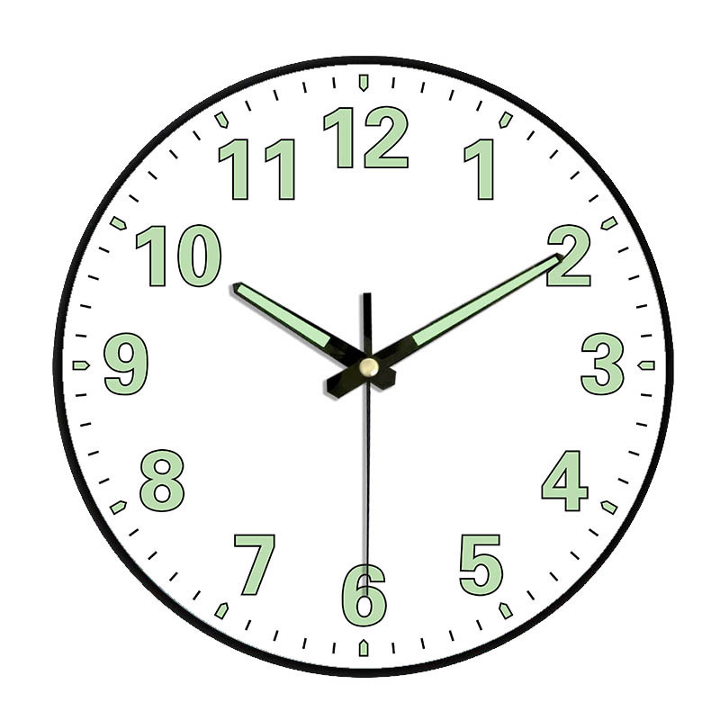 [12 pulgadas 30cm] Reloj de pared luminoso dormitorio mudo reloj creativo sala de estar reloj de cuarzo Reloj de pared del hogar