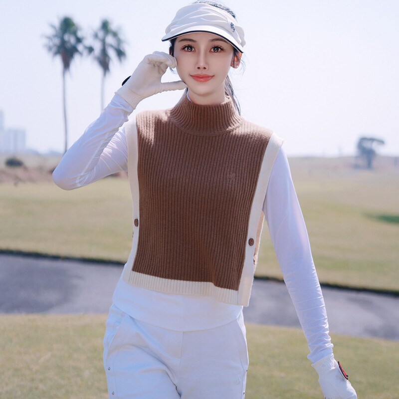 Tashi Golf Knitted Vest Layered with Long-Sleeve Top Ig Golf Women's Slim-Fit Long Pants