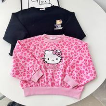 三丽鸥抓绒宽版儿童卫衣 2025秋冬新品日单女童中大童时尚抽绳衫