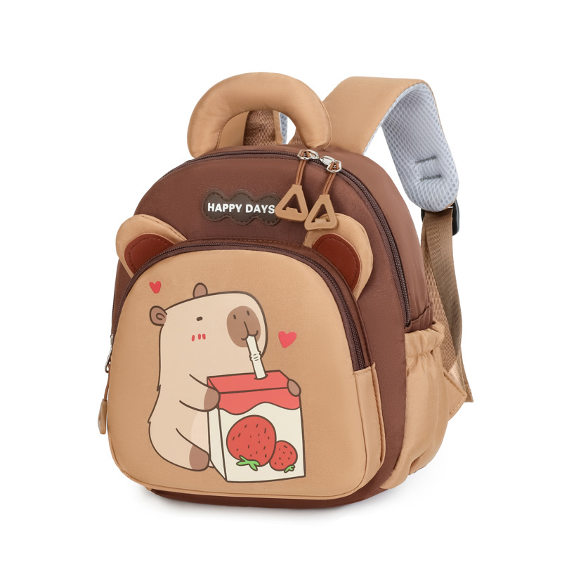 Transfronterizos nueva mochila para niños Capibara, mochila de hombro de gran capacidad para niños y niñas, mochila de jardín de infantes