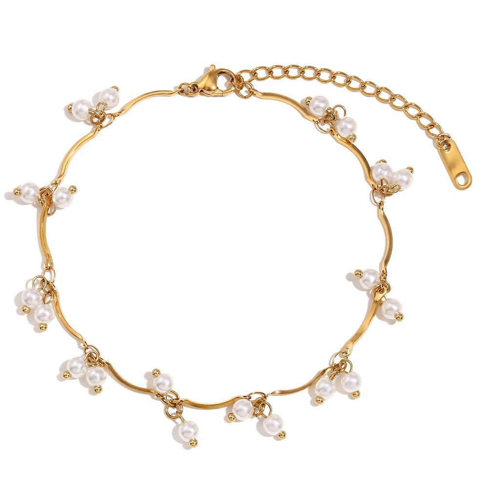 Juego de collar y pendientes de perlas de agua dulce y oro_voghion.com