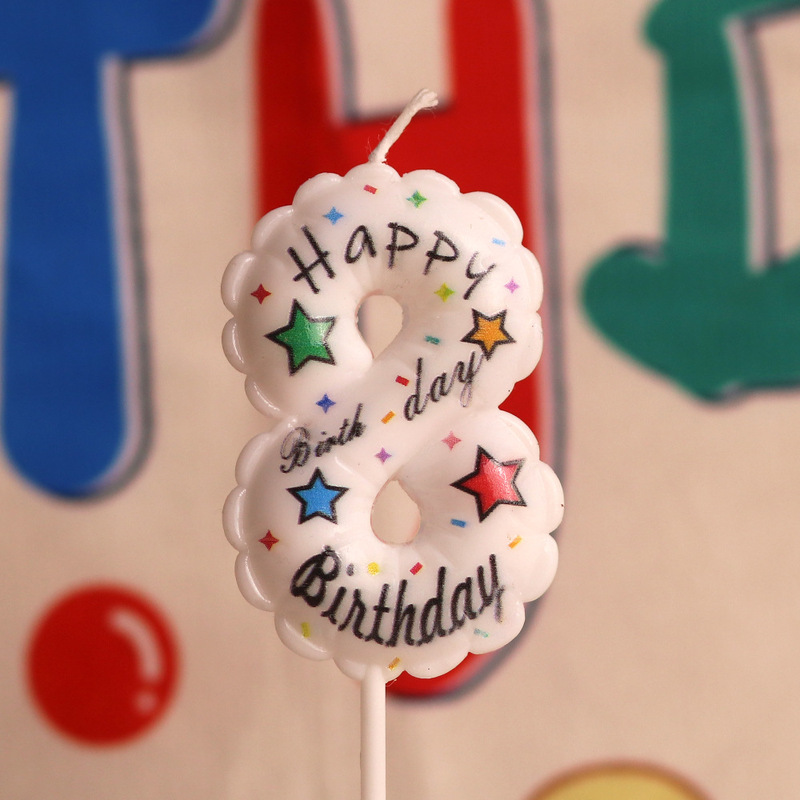 夏のグラデーションカラー虹色の誕生日キャンドル、アマゾンとAliExpress限定、クリエイティブな誕生日キャンドルの数字メーカー|undefined