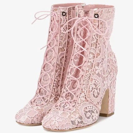 Pink Lace Fashion Catwalk Fairy Pink Mesh Lace Short Boots Women's Shoes Pink Lace Fashion Catwalk Fairy Pink Mesh Lace Short Boots Women's Shoes