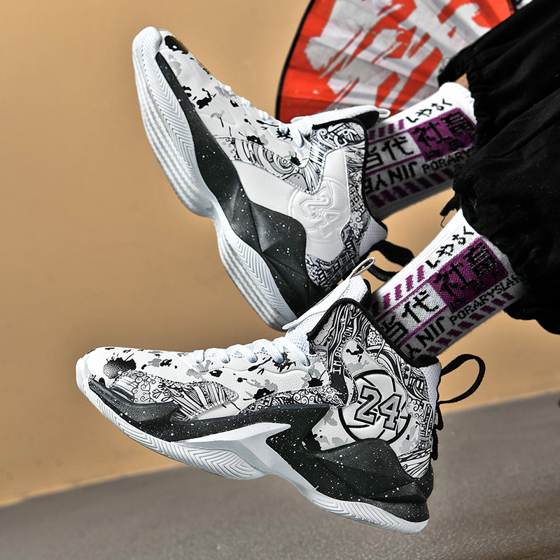 High-top basketball shoes for primary and secondary school students and older children Men's adult leather surface winter cement ground practice sneaker one-piece delivery High-top basketball shoes for primary and secondary school students and older children Men's adult leather surface winter cement ground practice sneaker one-piece delivery