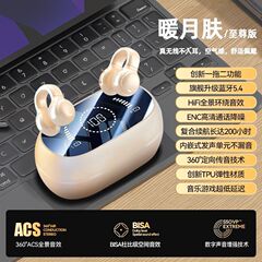 2025新款蓝牙耳机V6.0跨境私模长续航ENC降噪耳夹式无线耳机 现货