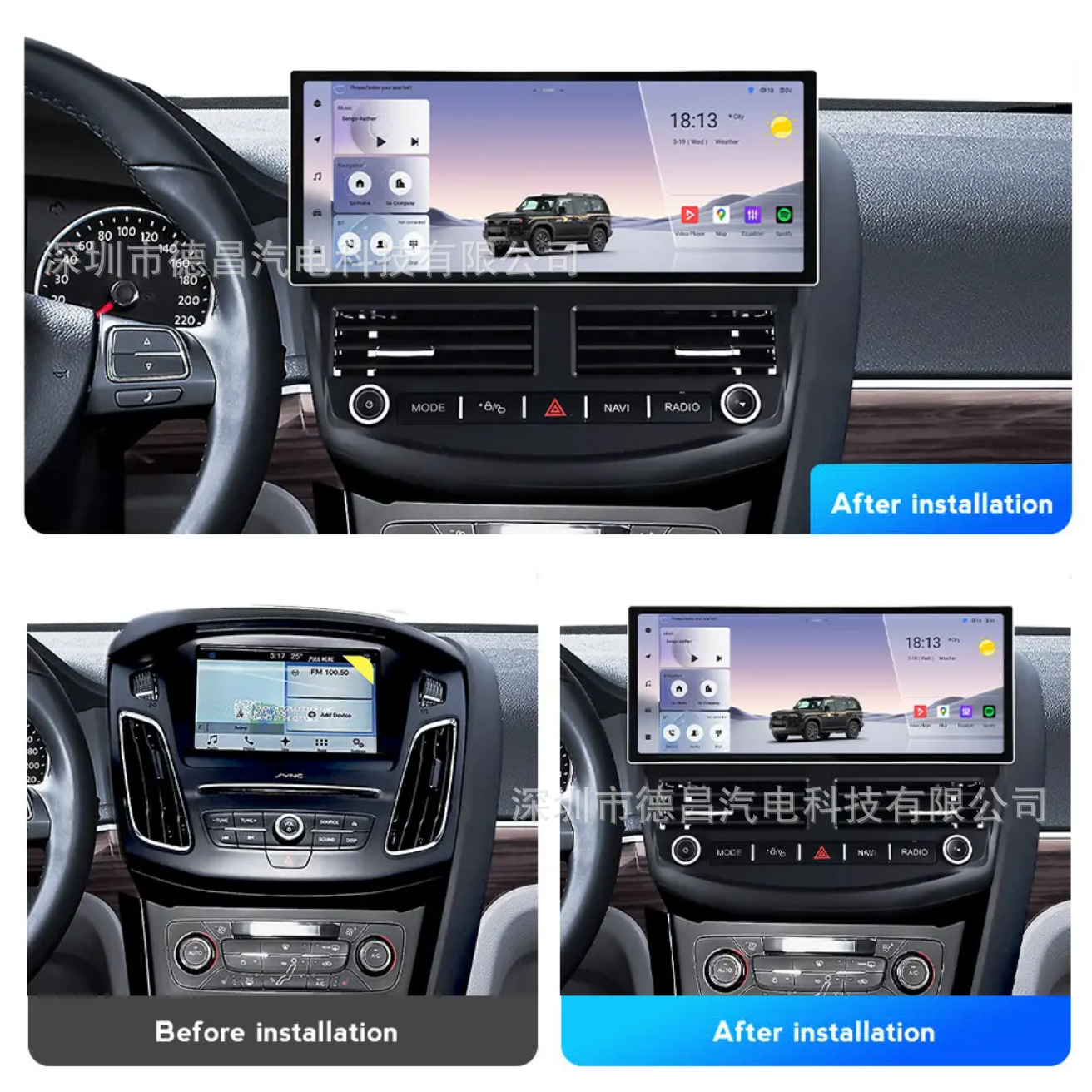 Suitable for 12-18 Models of Ford Focus 12.3inch Android Navigation Gps Radio Multimedia Ford Focus
