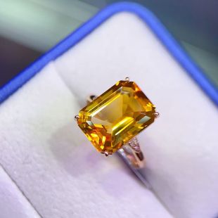 Fubei Diamond Jewelry 18K Gold Yellow Crystal Ring Diamond Inlaid Main Stone 7.35 Carat Diamond Certificate