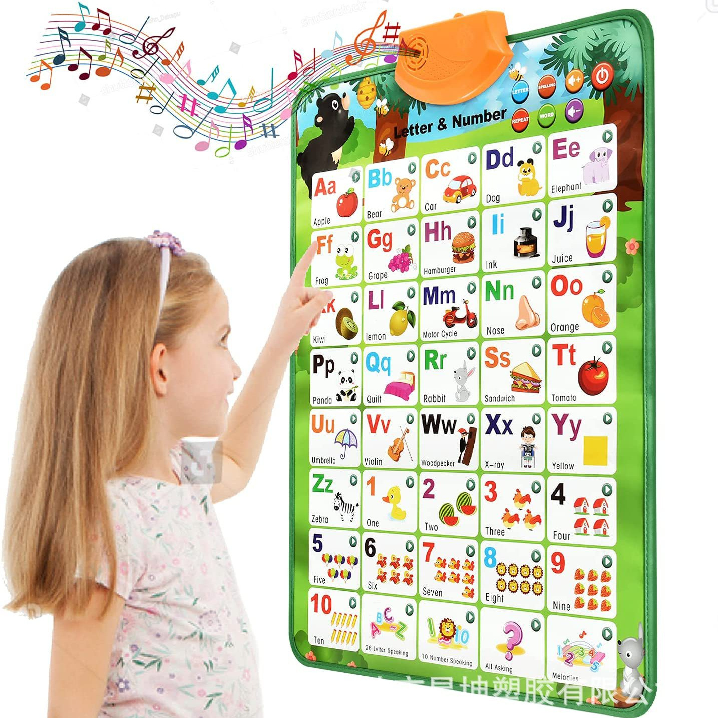 Познавательный флип-чарт для тренировок, Amazon, раннее развитие, английские буквы, английский, со звуком