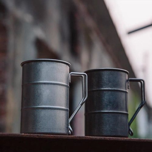 Outdoor 304 stainless steel Marco cup, industrial style retro old creative coffee camping picnic beer cup