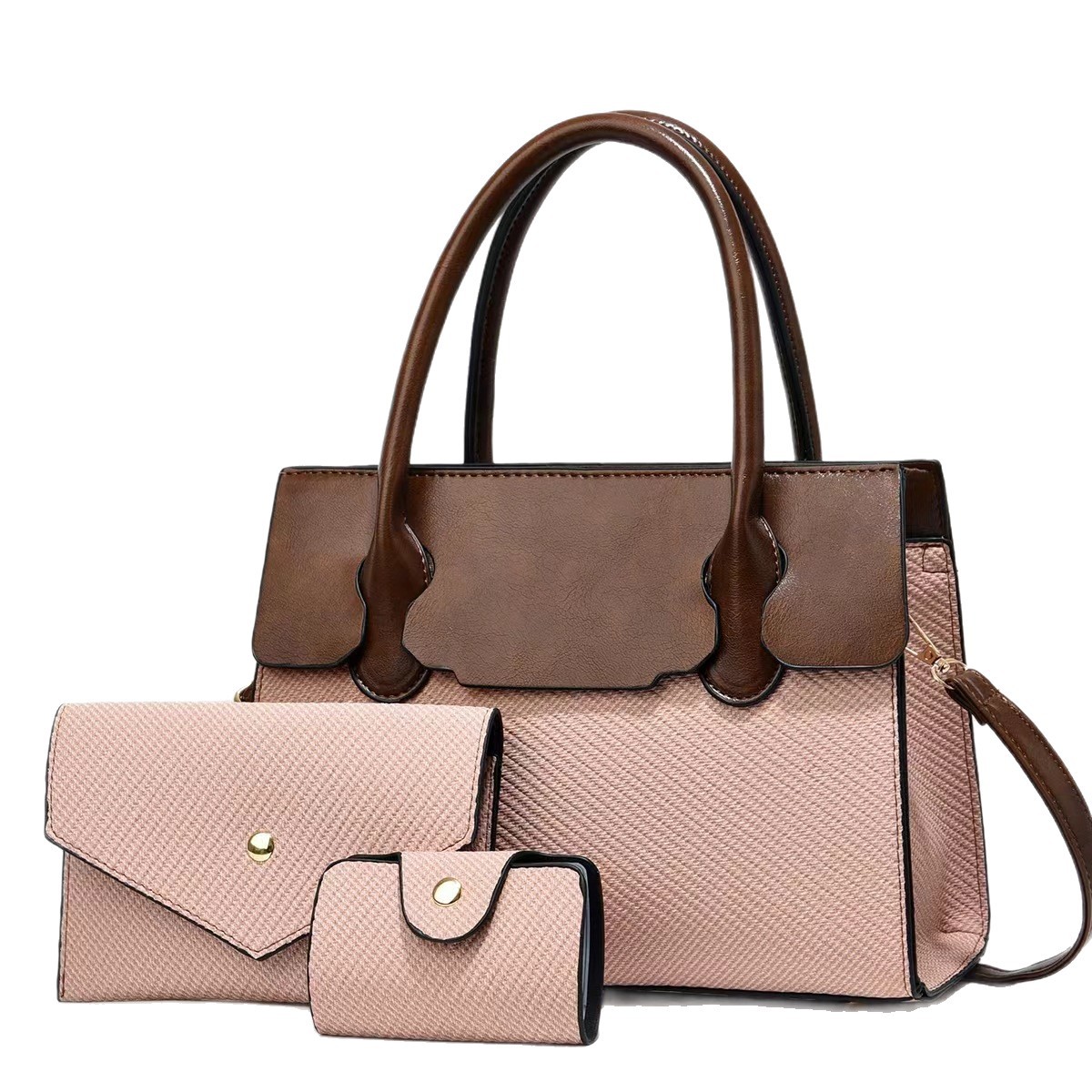 Bolso transfronterizo para niños y madres 2025 nuevo bolso femenino retro europeo y americano de tres piezas, bolso grande portátil de mensajero de un solo hombro