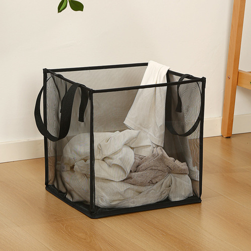Folding laundry basket square large mesh dirty clothes basket bathroom dirty clothes storage basket portable clothes dirty clothes basket