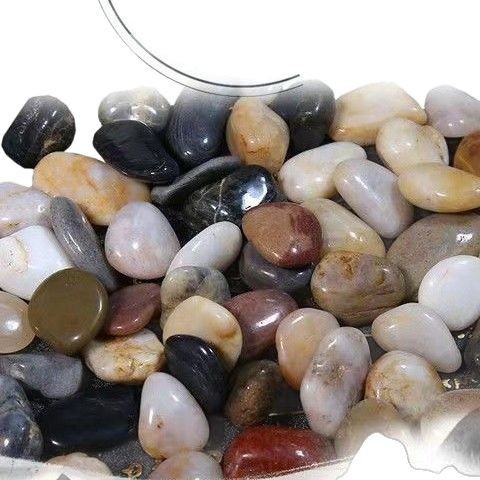 Декоративная галька «Гусиное яйцо» разноцветная